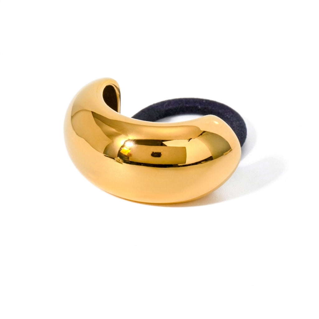Gold Bubble Hair Tie on white background