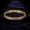 Gold Crystal Bangle Bracelet | 18K Gold Plated Stainless Steel