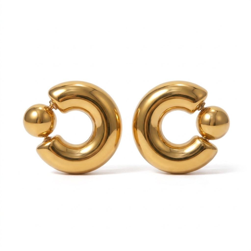 Chunky Gold Hoop Earrings - Product on white background