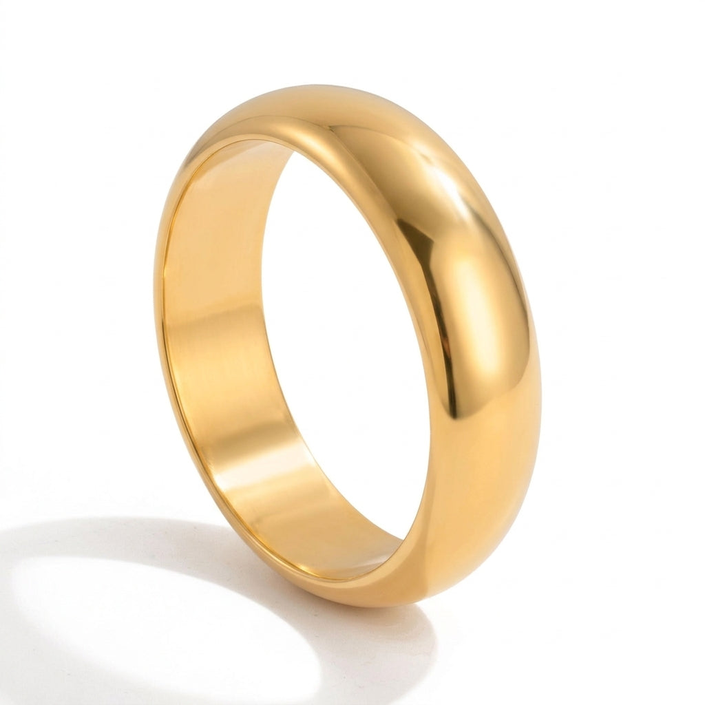 Sculptural Chunky Gold Bangle - Product on white background