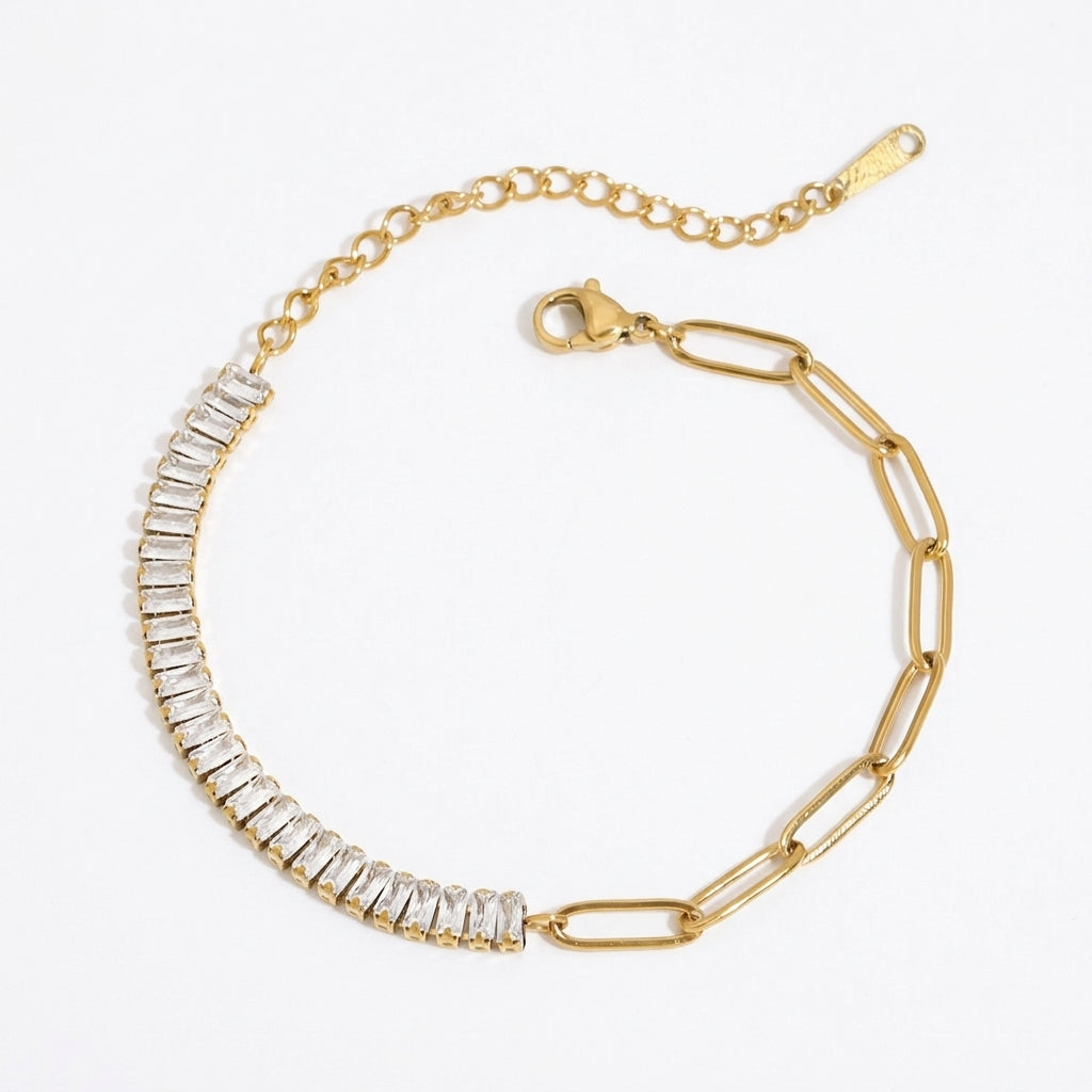 Gold Tennis Bracelet - Product on white background